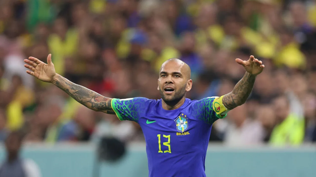 Dani Alves, en un partido con la selección de Brasil.