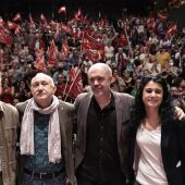 Archivo- Ismael Sáez, Pepe Álvarez, Unai Sordo y Ana García, en València.