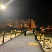 Uno de los pasos provisionales sobre los terrenos del futuro Parque Central