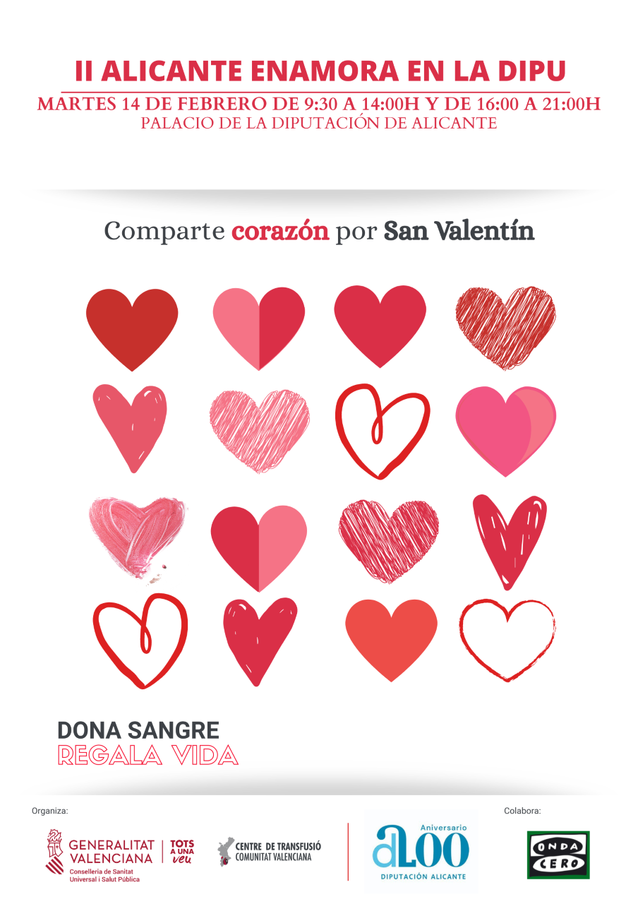 El Centro de Transfusión y la Diputación de Alicante invitan a donar sangre: el mejor gesto de amor El Centro de Transfusión y la Diputación de Alicante invitan a donar sangre: el mejor gesto de amor