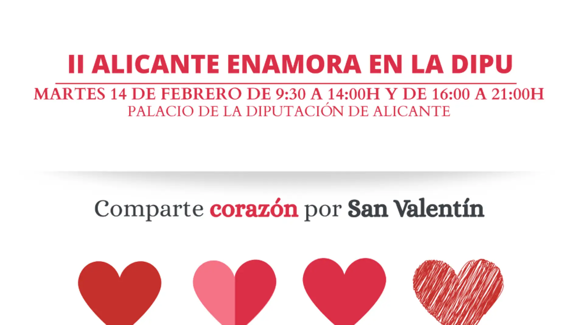Cartel de la donación en la Diputación de Alicante con motivo de San Valentín