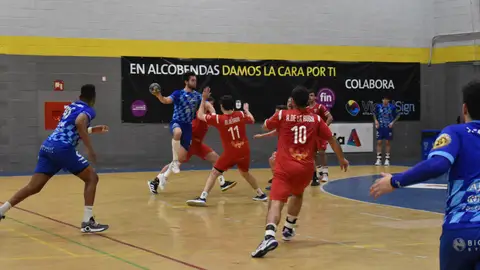 Una jugada del partido del Unión Financiera en Alcobendas. Una jugada del partido del Unión Financiera en Alcobendas.