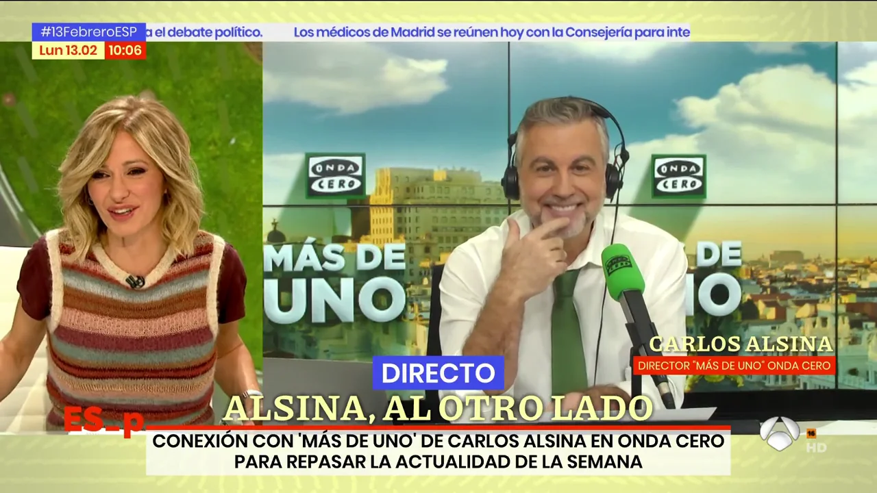 Carlos Alsina revela a Susanna Griso c&oacute;mo va a celebrar el D&iacute;a de la radio