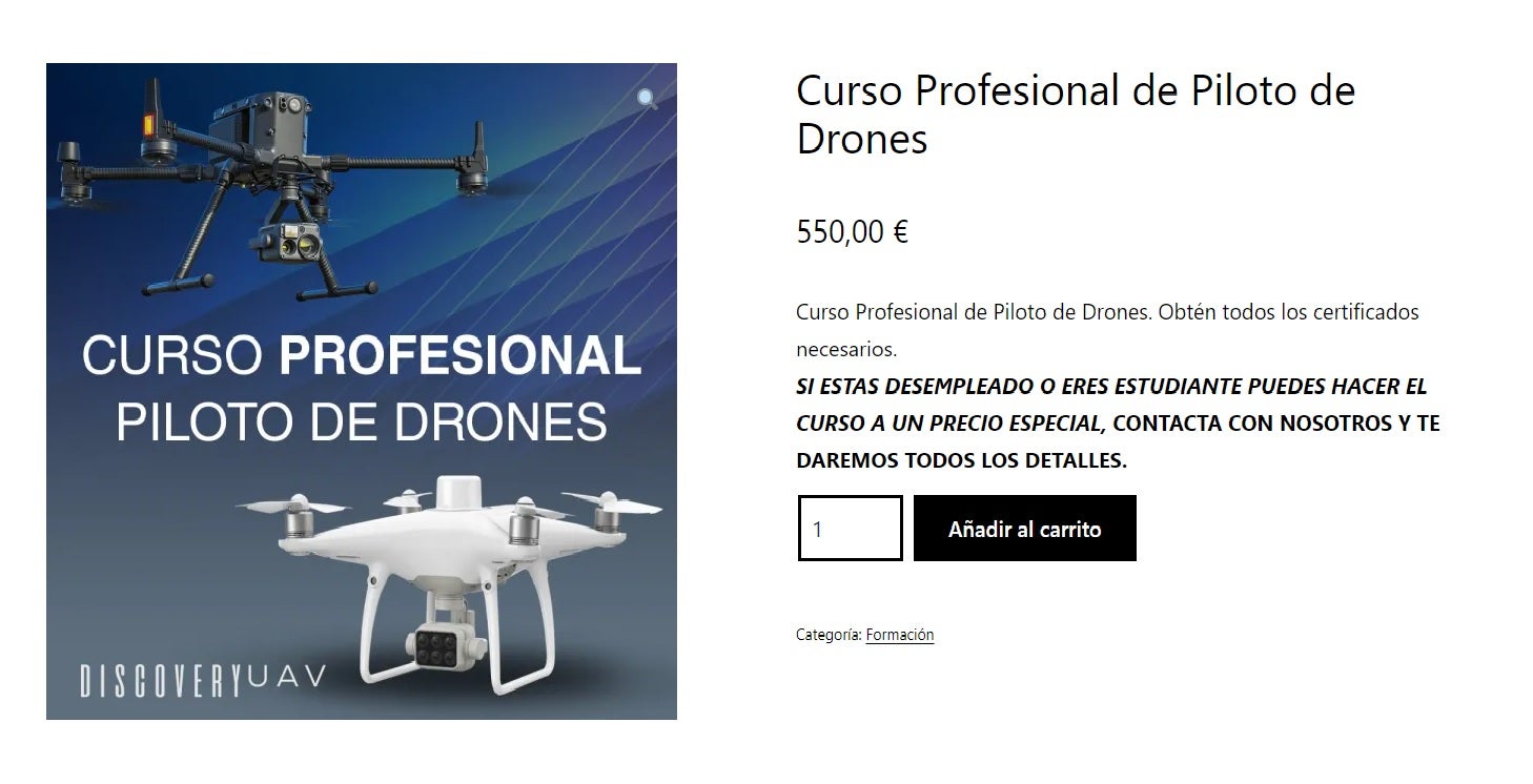 Formación para ser piloto de drones Formación para ser piloto de drones