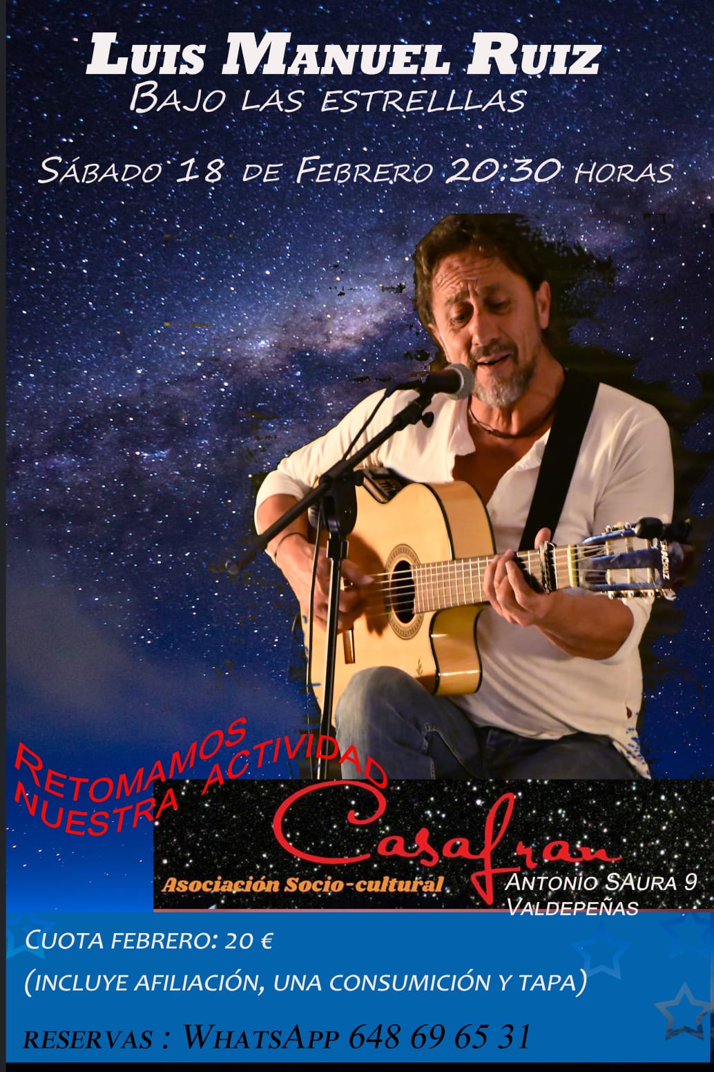 Estará "Bajo Las Estrellas", este sábado en Casa Fran Estará "Bajo Las Estrellas", este sábado en Casa Fran