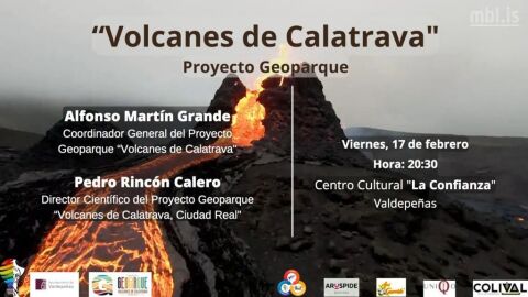 Cartel de la conferencia "Volcanes de Calatrava"