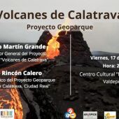 Cartel de la conferencia "Volcanes de Calatrava"