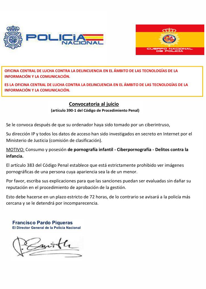 Alertan de una estafa en la que supuestos policías denuncian a ciudadanos por consumir pornografía intantil Alertan de una estafa en la que supuestos policías denuncian a ciudadanos por consumir pornografía intantil