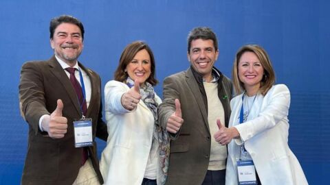 Luis Barcala y las candidatas a la alcaldía de Valencia y Castellón junto al presidente regional del Pp