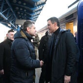 El presidente del Gobierno, Pedro Sánchez, a su llegada a Kiev (Ucrania)