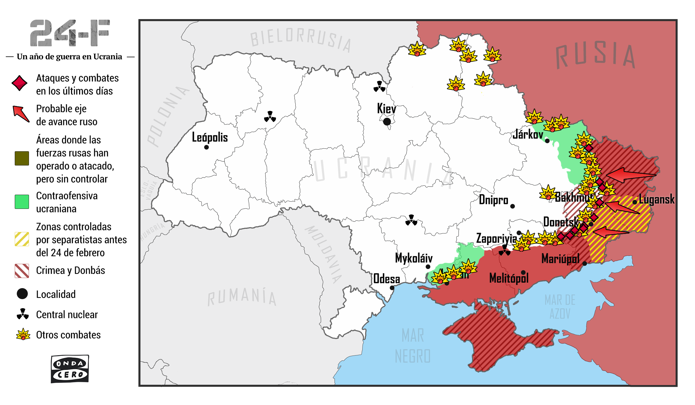 ¿En qué punto está la guerra? Mapa de la lucha en Ucrania ¿En qué punto está la guerra? Mapa de la lucha en Ucrania