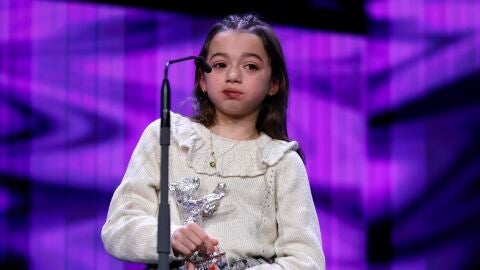 La niña española Sofia Otero durante la entrega de premios de la Berlinale