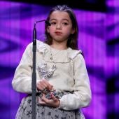 La niña española Sofia Otero durante la entrega de premios de la Berlinale