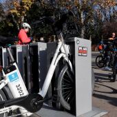 Estación de bicicletas eléctricas Bicimad en Madrid