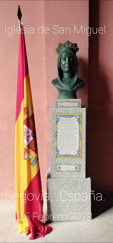 San Miguel recibe el busto de Isabel la Católica San Miguel recibe el busto de Isabel la Católica