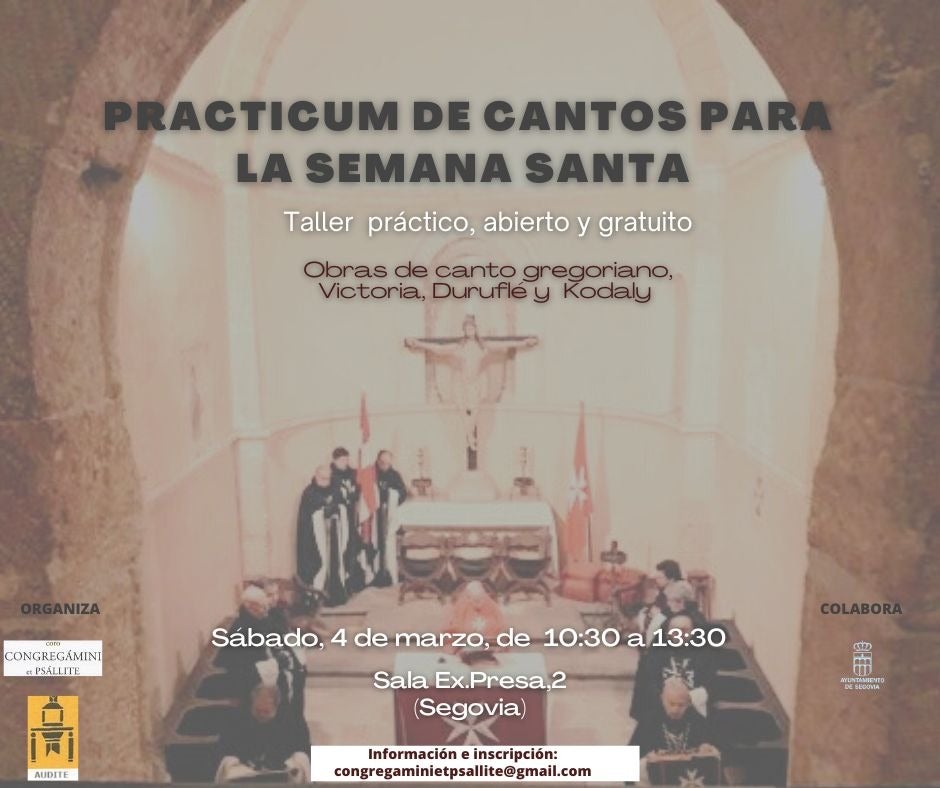 Taller práctico de cantos de Semana Santa Taller práctico de cantos de Semana Santa