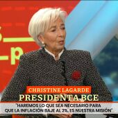 Christine Lagarde, en una entrevista en Antena 3