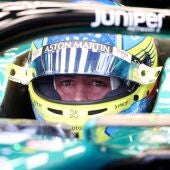 Fernando Alonso, en el Aston Martin