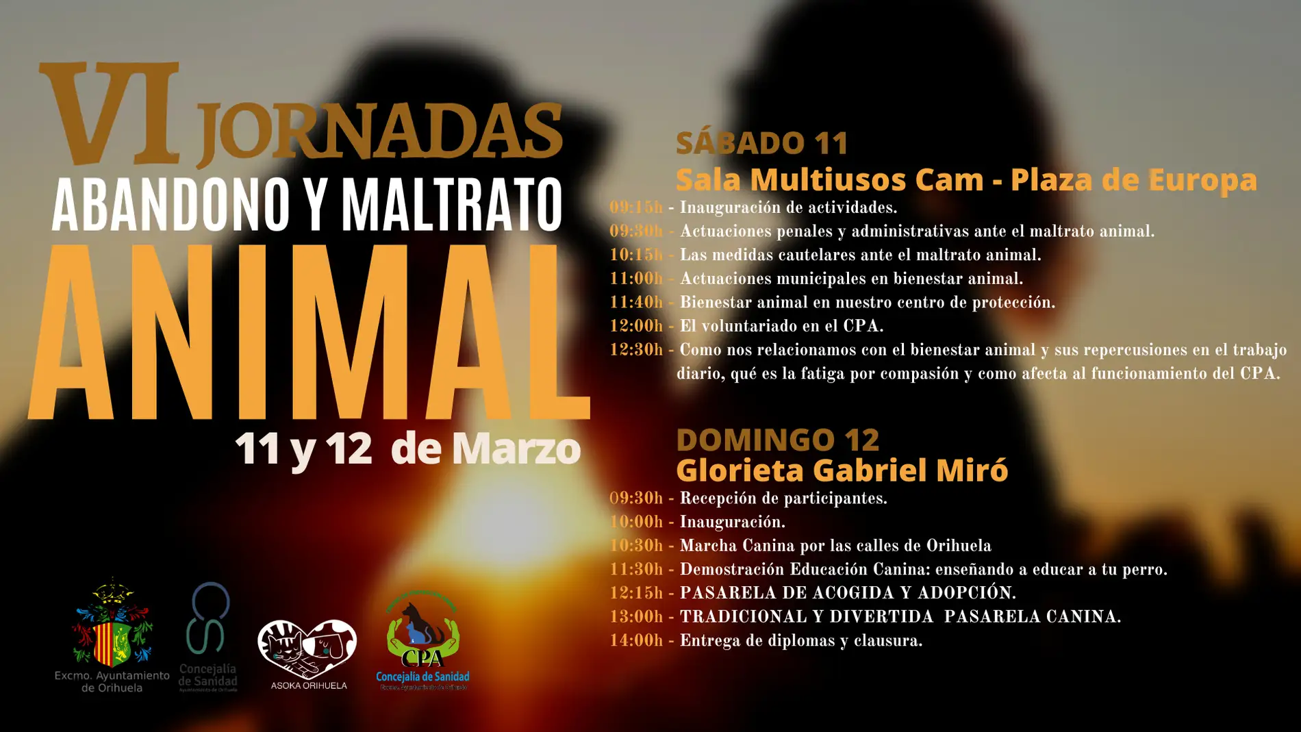 La Concejalía de Sanidad de Orihuela organiza las VI Jornadas sobre abandono y maltrato animal 