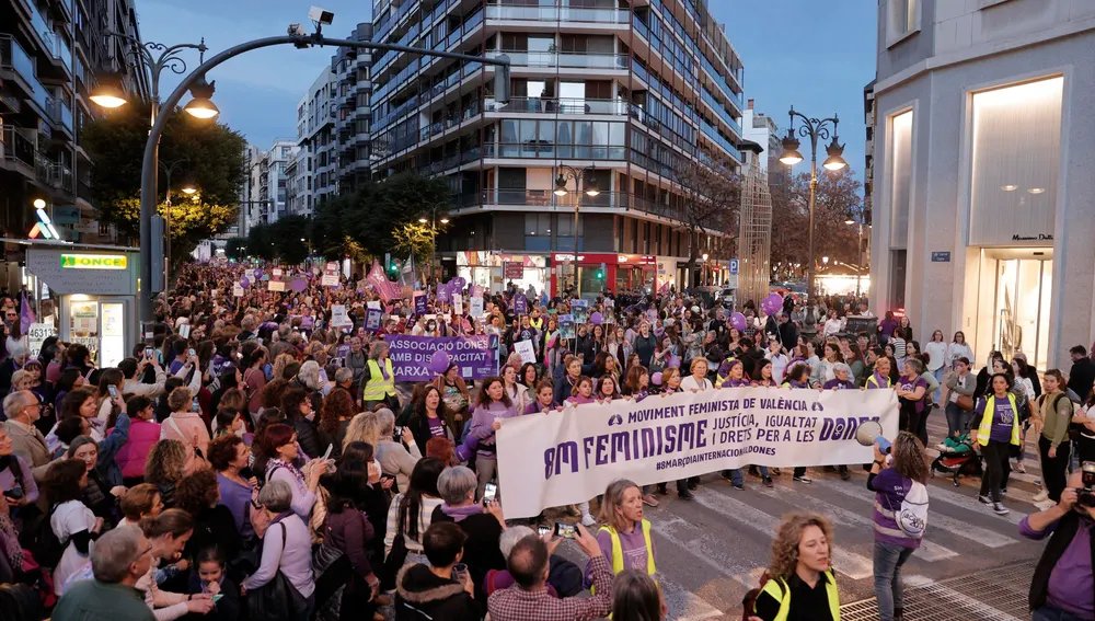 Imagen de la manifestación del 8M en Valencia
