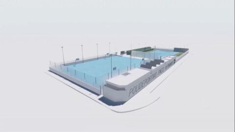 Simulaci&oacute;n del aspecto que tendr&aacute; el polideportivo &lsquo;Paco Hern&aacute;ndez&rsquo; tras su remodelaci&oacute;n.