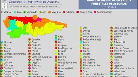 Riesgo de incendios en Asturias