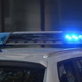 Imagen de archivo de una luz de coche de policía Imagen de archivo de una luz de coche de policía