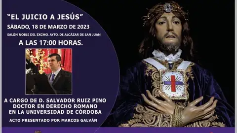 "Juicio a Jesús", cartel de la conferencia "Juicio a Jesús", cartel de la conferencia