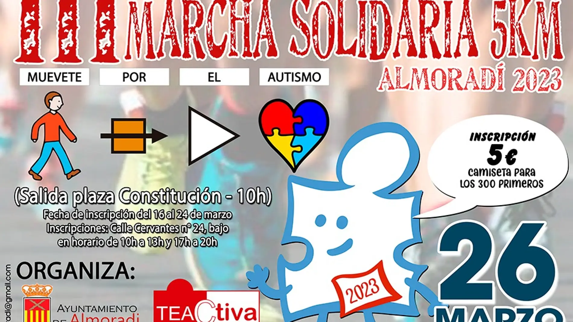 Almoradí presenta su III marcha solidaria en apoyo a la asociación de autismo 