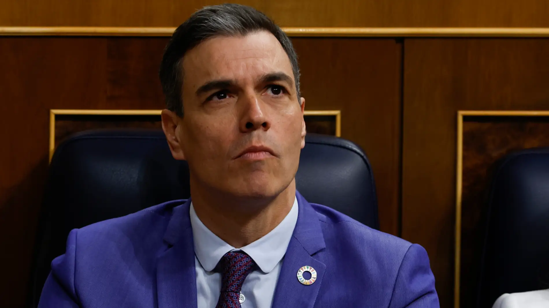  El presidente del Gobierno, Pedro Sánchez, asiste al debate de la moción de censura