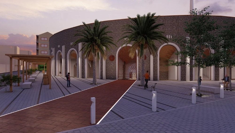 Simulación de la actuación en la plaza de Toros de Elda. Simulación de la actuación en la plaza de Toros de Elda.