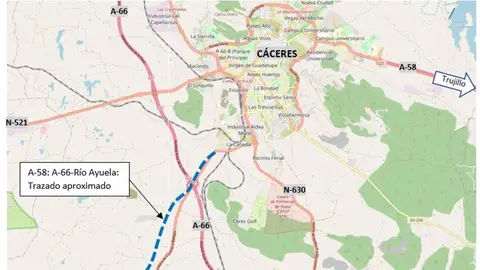 El contrato de obras del primer tramo de la Autovía A-58 entre Cáceres y Badajoz se formaliza por 79 millones de euros El contrato de obras del primer tramo de la Autovía A-58 entre Cáceres y Badajoz se formaliza por 79 millones de euros
