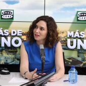 Isabel Díaz Ayuso, durante la entrevista en Onda Cero