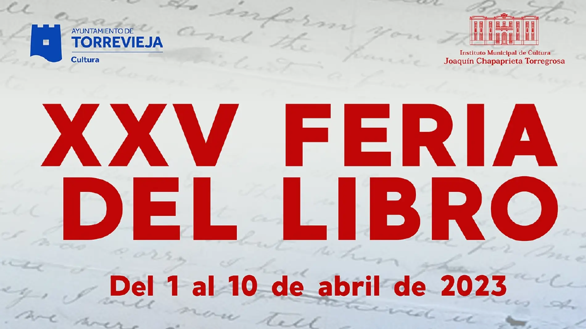 XXVI Edición de la feria del libro de Torrevieja a celebrar del 1 al 10 de abril 