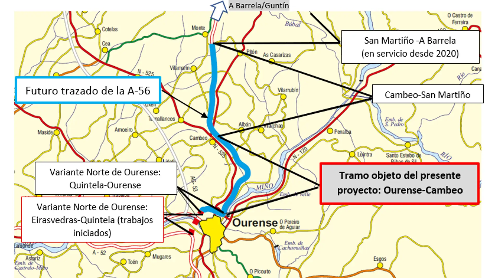 Aprobado o proxecto de trazado do tramo do enlace Ourense-Cambeo