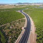 Vista aérea de la nueva carretera entre Sagunto y Canet d'en Berenguer Vista aérea de la nueva carretera entre Sagunto y Canet d'en Berenguer