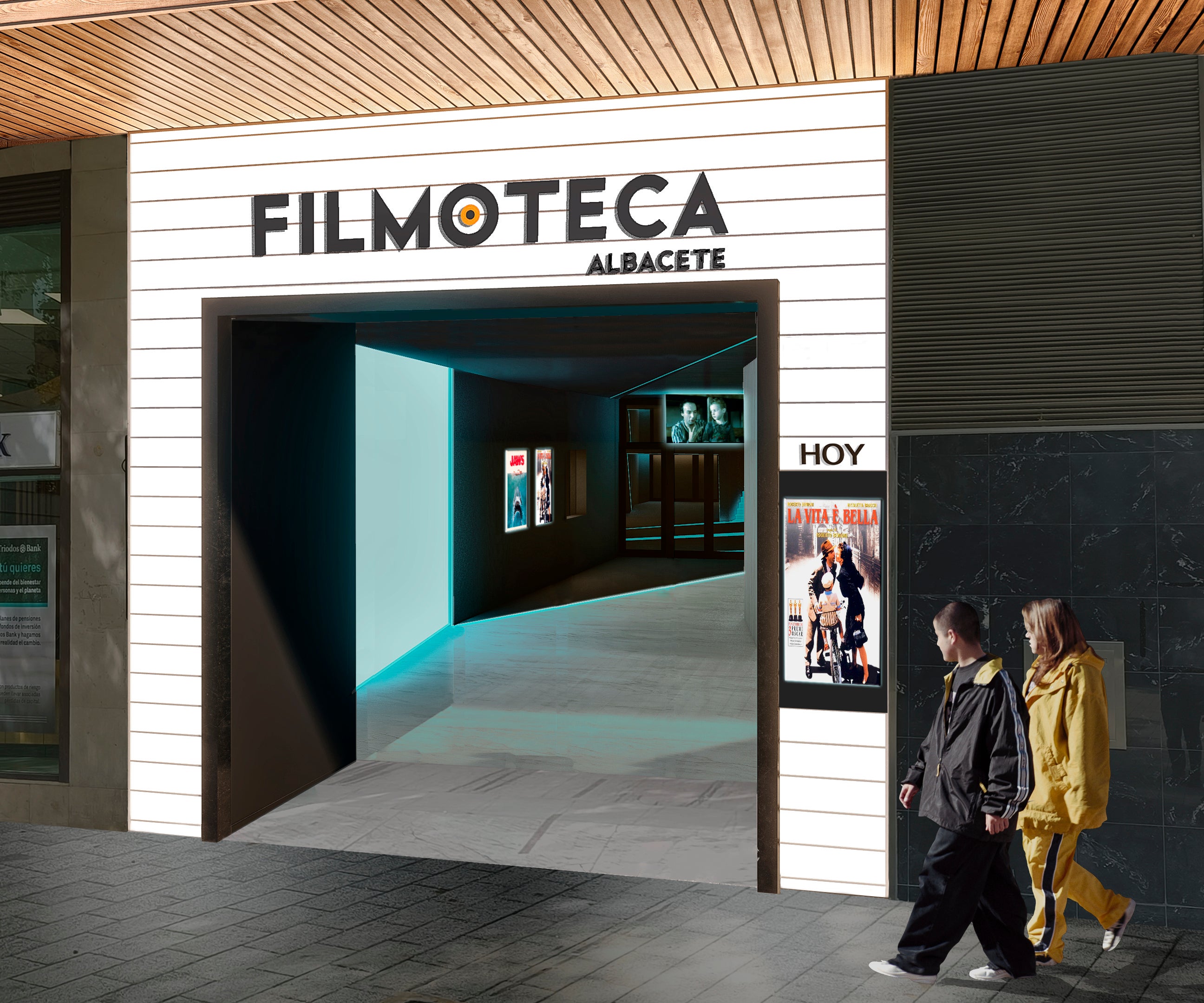 Cambios en la Filmoteca de Albacete en su entrada y vestíbulo Cambios en la Filmoteca de Albacete en su entrada y vestíbulo