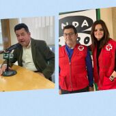 Fernando Beltrán, presidente de "Montaña Palentina - Turismo Vivo" y Alhena y Baltasar Pérez de Cruz Roja