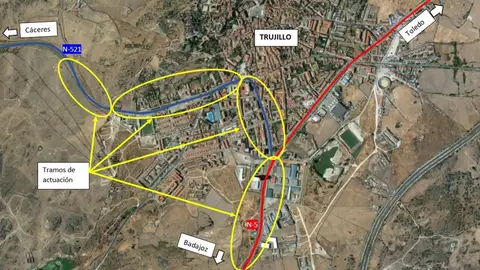 2,86 millones para la humanización de tres kilómetros en las carreteras N-5 y N-521 en Trujillo 2,86 millones para la humanización de tres kilómetros en las carreteras N-5 y N-521 en Trujillo