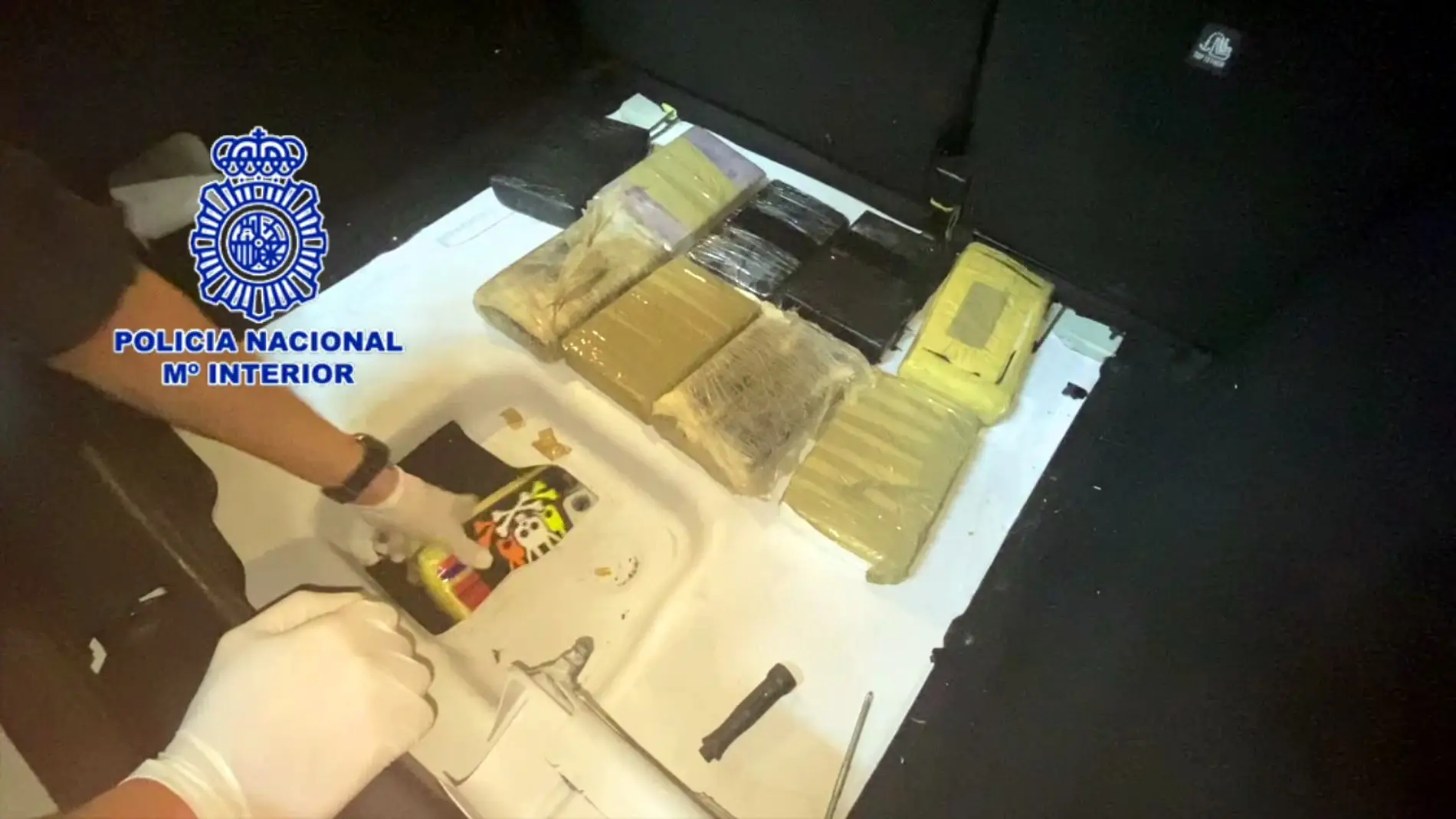 Parte de la cocaína intervenida durante la investigación de la Policía Nacional de Elche. 