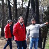 El presidente asturiano y el consejero de Desarrollo Rural visitan zonas quemadas por los incendios en el concejo de Valdés junto al alcalde