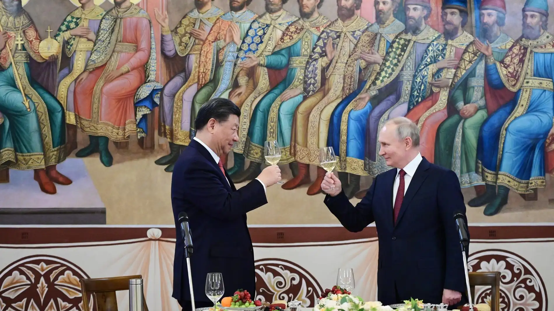 Xi Jinping y Putin durante la vista del dirigente chino al Kremlin.