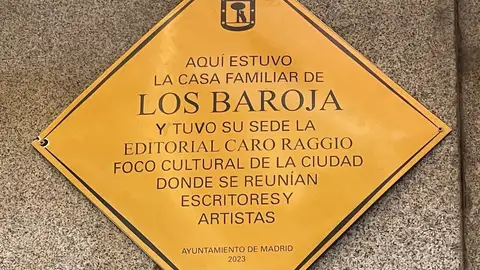 Placa Pío Baroja Placa Pío Baroja