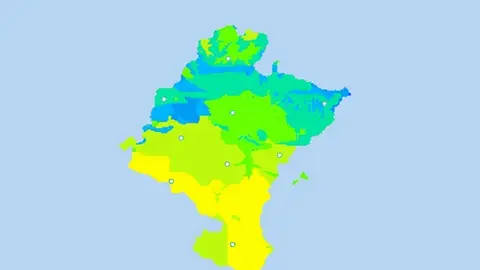 El tiempo en Navarra Mapa máximas Navarra