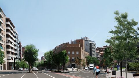 Recreaci&oacute; de la nova avinguda Prat de la Riba