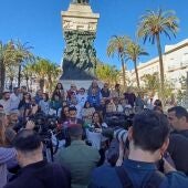 Instantes de la presentación de la candidatura de Adelante Izquierda Gaditana