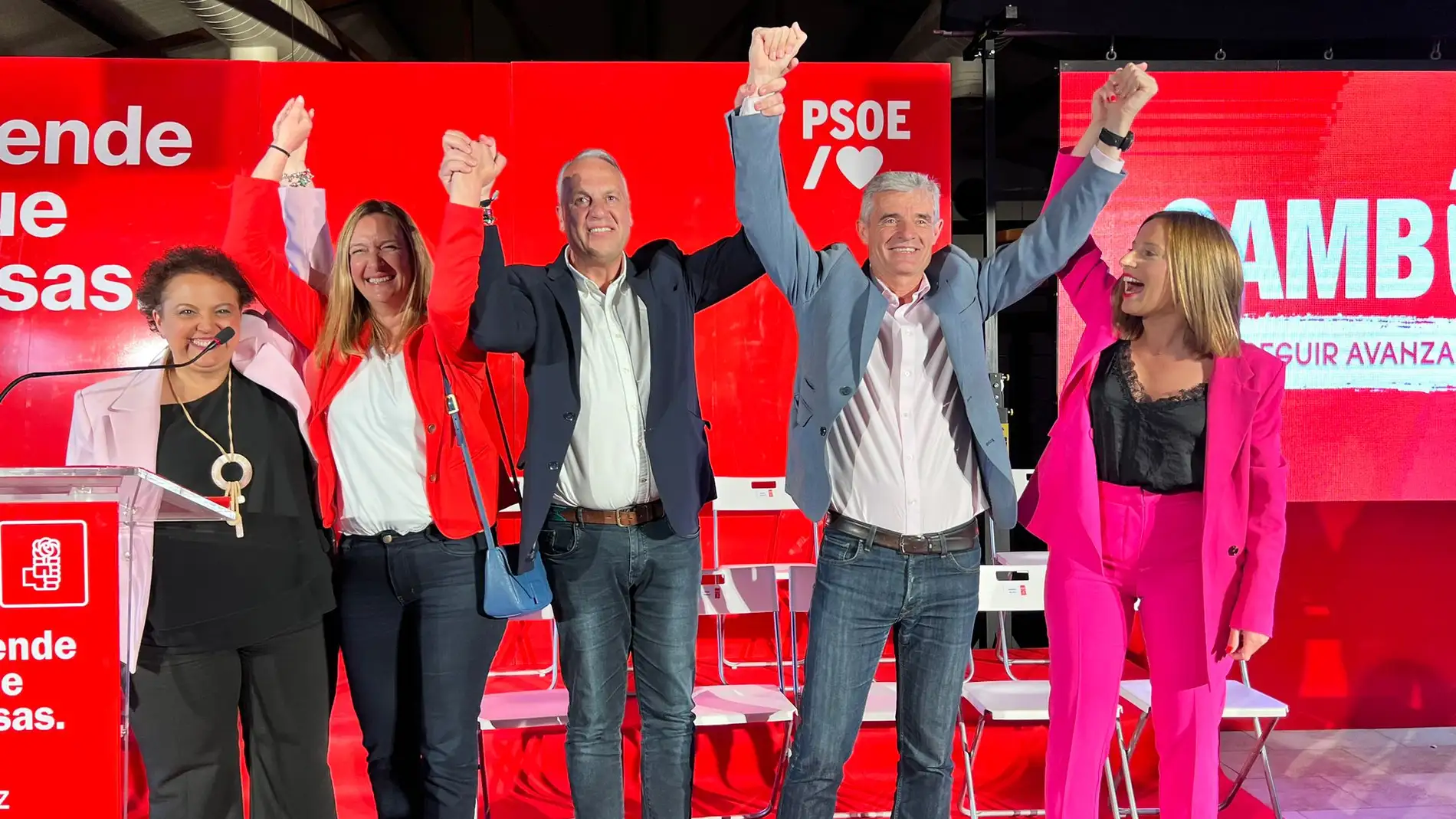 Isidoro Gambín y el secretario general del PSOE