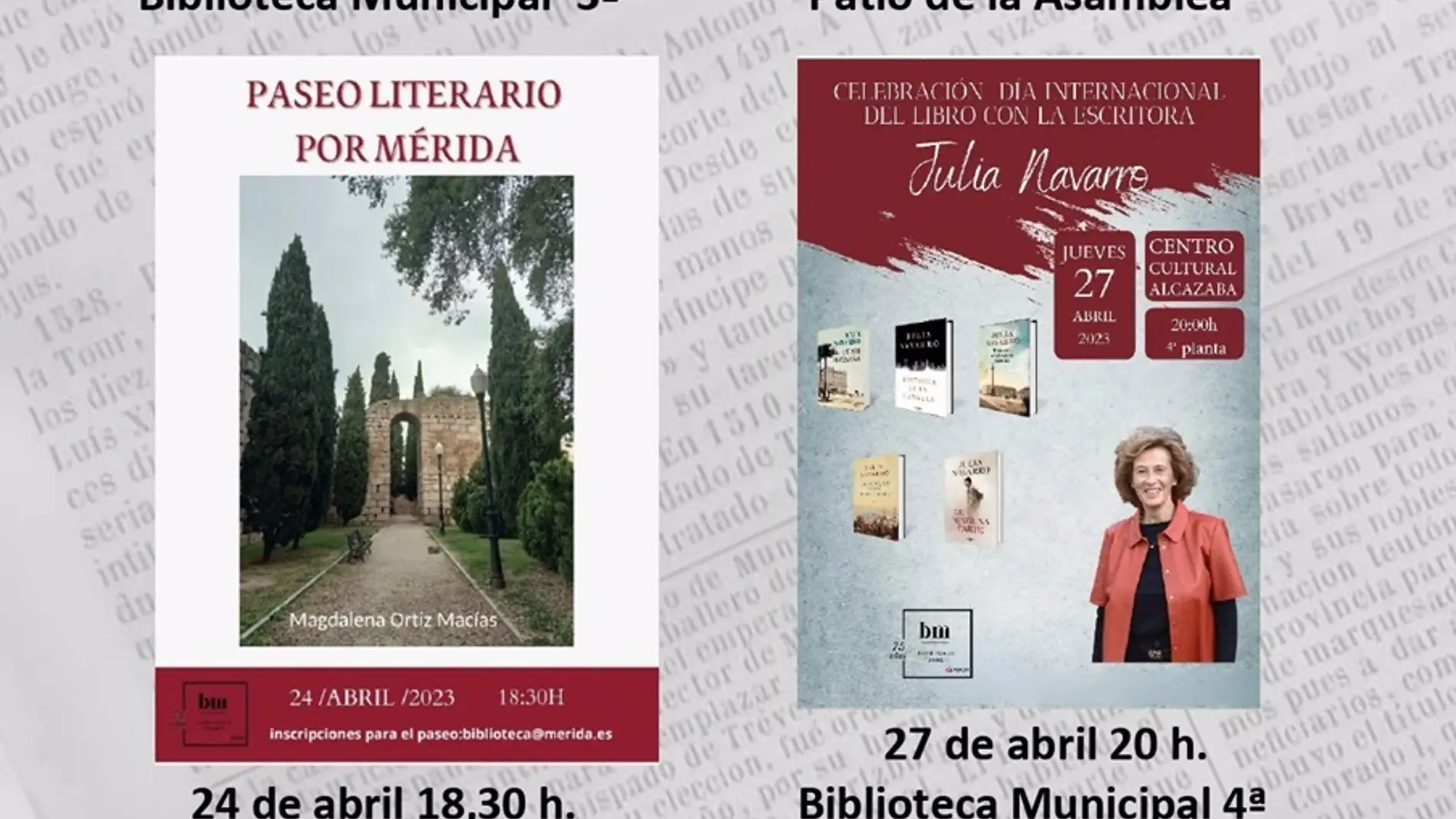La Biblioteca Municipal de Mérida celebra el Día Internacional del Libro con encuentros, teatro y un paseo literario