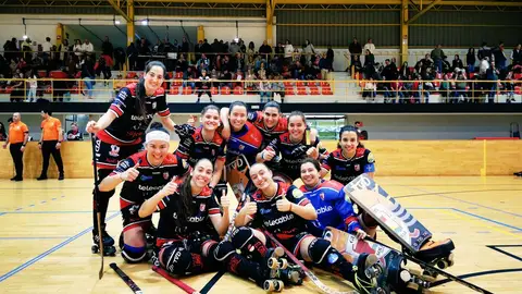 Las jugadoras del Telecable celebran la clasificación para la fase final de la Copa de Europa Las jugadoras del Telecable celebran la clasificación para la fase final de la Copa de Europa