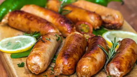 Imagen de archivo de unas salchichas Imagen de archivo de unas salchichas